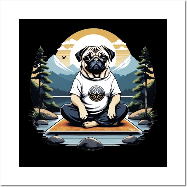 Yoga Pug Wall Art by ArtfulTat